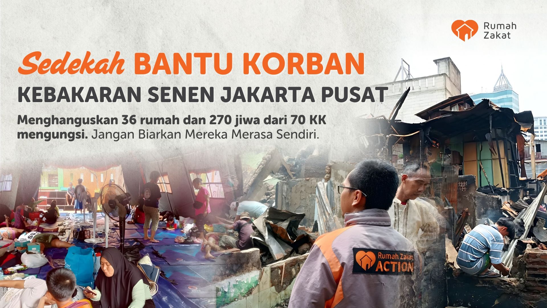 Sedekah Bantu korban kebakaran Jakarta